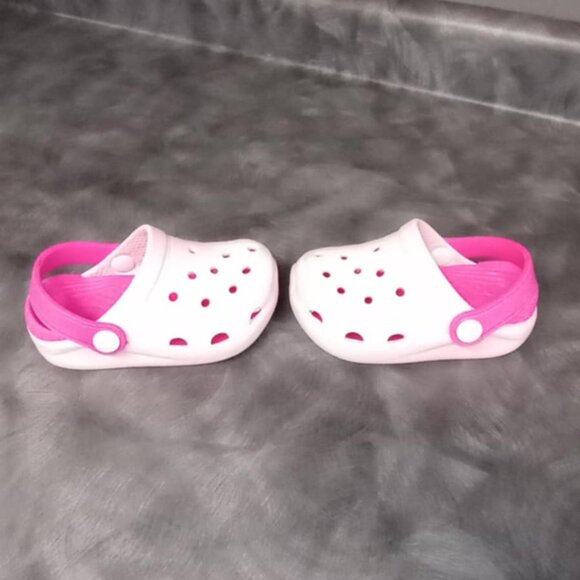 Two Tone Pink Infant Girl Breathable Clog Slip On Shoes Size 1.5 130mm - Picture 7 of 9